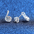 S925 Silver Moissanite Note Stud Earrings, Cross-border Xiaohongshu Live Hot Sale, Wholesale-0-0