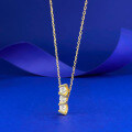 wholesale S925 Silver Gold-Plated Three-Diamond Bar Pendant Necklace for Women, Designed for Cross-Border Hot Sales-0-1