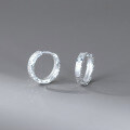 wholesale S925 Sterling Silver Fresh and Sweet Ins Style Niche Design Three-Sided Ice Cube Circle Ear Clasp M06626-0-3