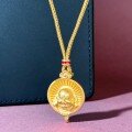 wholesale 18K gold-plated minimalist adjustable rope-style New Chinese antique-inspired Buddha pendant necklace for women-0-2
