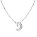 wholesale S925 Sterling Silver Popular Cross-Border Women's Necklace, Advanced and Exquisite Star and Moon Pendant Design, Versatile Crescent Collarbone Chain-0-7
