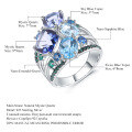 wholesale S925 Sterling Silver Designer High-End Luxury Jewelry Set with Natural Topaz Ring, Earrings, and Pendant-0-5