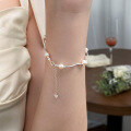 wholesale S925 Silver Pearl Curved Tube Bracelet Wave Small and Exquisite Luxury for Best Friend Women's Jewelry S6416-0-1
