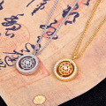 S925 Silver Shining Eight Treasures Compass Pendant Necklace-0-2