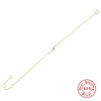 wholesale S925 Sterling Silver K Gold-Plated Lightning Diamond Bracelet with Inlaid Diamonds, a Delicate and Luxurious Women's Accessory-gold