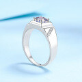 wholesale 925 Sterling Silver Domineering Men's Ring Telepathy Style Micro-Inlaid 1 Carat 2 Carat Moissanite Ring Gift for Boyfriend-0-2