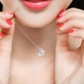 wholesale S925 Sterling Silver Maker's Cubic 3D Square Flash Diamond Necklace, Personalized Ins Light Luxury Hollow Cube Minimalist Collarbone-0-3