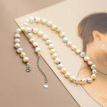wholesale S925 silver pearl colorful bead necklace Korean version small fresh summer sweet women's neck jewelry D8706-0-2