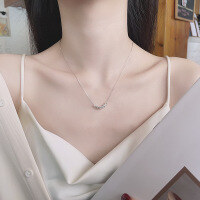 wholesale S925 Sterling Silver Creative Irregular Small Square Pendant Necklace, Stylish and Luxurious Fashion Unisex Chain-475L/approx. 4g>925 silver