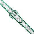 wholesale 925 Silver Gold-Plated Bracelet with High Carbon Diamond Muzo Green Round Cut Art Deco Antique Ladies Bracelet-0-0