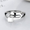 wholesale S925 Sterling Silver Korean Zipper Pull Ring for Women, Trendy and Unique Niche Design, Instagram Style Fashion Hand Accessories-0-1