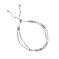 wholesale ST140 Korean-style S925 sterling silver versatile double-layer zirconia pave adjustable bead bracelet for women-0-4