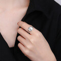 wholesale S925 Sterling Silver Korean Dongdaemun Ins Trendy Minimalist Design Round Star Open Ring for Women-0-3