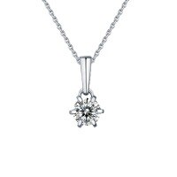 wholesale 18k gold-plated 925 silver jewelry, Moissanite necklace classic six-prong wholesale-1 carat