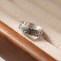 wholesale 999 Silver Nalan Literary Retro Chinese Style Niche Design Exquisite Thai Silver Auspicious Cloud Ring R02521-0-3