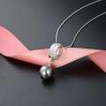 wholesale S925 Sterling Silver Fashionable and Elegant Zircon and Pearl Pendant Necklace for Women-0-1