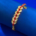 wholesale S925 Silver New Chinese Style Five Emperor Coins Red Rope Bracelet, Money Bracelet, Xiaohongshu-0-2