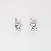 wholesale S925 Sterling Silver Moissanite Bunny Stud Earrings Wholesale, Mini Simple Style Women's Earrings Wholesale-50-point (zircon) earrings>925 silver