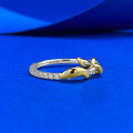 wholesale S925 Silver New Year of the Snake Good Fortune Coiling Serpent Stackable Ring with Snake and Diamond Accents-0-1