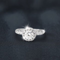 Sterling Silver Moissanite Ring for Women, Luxury Proposal Diamond Ring-0-0