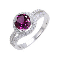 wholesale S925 Sterling Silver with Natural Garnet, Topaz, and Crystal Gemstones for Daily Commute Unisex Ring-Natural Rose Pomegranate Ring US Size 9