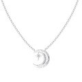 wholesale S925 Sterling Silver Popular Cross-Border Women's Necklace, Advanced and Exquisite Star and Moon Pendant Design, Versatile Crescent Collarbone Chain-0-5