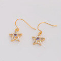 wholesale S925 Sterling Silver Dulli Jewelry Sweet Floral Earrings with Natural Topaz, High-End and Niche Design-0-2