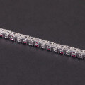 wholesale S925 sterling silver fashion moissanite tennis bracelet 3/4/5mm two-tone with lab-grown ruby-0-2