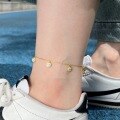 wholesale S925 Sterling Silver Dainty Ankle Chain for Women, Minimalist Circle Disk Infinity Symbol Design, Fashionable and Unique Ankle Bracelet-0-0