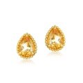 wholesale 925 Silver Japanese and Korean New Simple Teardrop Citrine Earrings Fashionable Women's Earrings for Drop Shipping-0-5