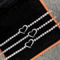wholesale S925 Sterling Silver All-Over Pink Elk Full Diamond Heart Bracelet for Women, Exquisite and Elegant High-End Luxury Jewelry-0-0