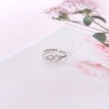 wholesale S925 Sterling Silver Red Elk Couple's Heart Gesture Hands Ring Cross-Border Love Romantic Creative Adjustable Index Finger Ring-0-0