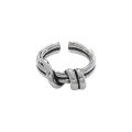 wholesale S925 Sterling Silver Korean Version Ins Minimalist Niche Design Versatile Textured Wrap Adjustable Ring for Women-0-0