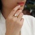 wholesale 925 Silver Golden Minimalist Ring, Ins Style, Women's Small and Niche, High-End Luxury, Cross-Border Bestseller Moissanite Ring-0-3