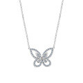 S925 Sterling Silver Shimmering Butterfly Necklace for Women, Light Luxury Summer Student Gift-0-3