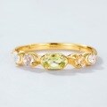 wholesale S925 Sterling Silver Japanese and Korean New Time Popular Natural Peridot Ring, Niche and High-End, Wholesale Customization-0-2