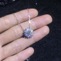 S925 Sterling Silver Moissanite Necklace, High-End Diamond-Sunflower Snowflake Pendant, Luxurious-0-1