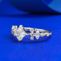 wholesale S925 silver new 1-carat princess-cut white ring for women, fashionable and versatile for daily wear-0-1
