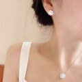 wholesale S925 Sterling Silver New Korean Style Minimalist Floral Zircon Earrings for Cross-border Dropshipping by Zhuozhifan Jewelry-0-2