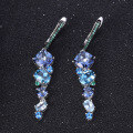 wholesale S925 Silver Luxury Designer Gemstone Earrings for Banquets with a High-End Feel, Featuring Natural Colored Gemstones-0-1