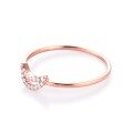 wholesale 18K gold diamond ring Au750 shank 14K white gold moissanite set jewelry 9K rose gold ins tail ring-0-1