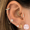 wholesale S925 metal body piercing jewelry with creative textured studs for nose rings and ear cartilage-0-3