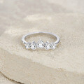 Gold Plated Sterling Silver Crown Ring Moissanite Mixed-Set-0-2