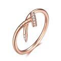 wholesale 925 Sterling Silver Rose Gold Plated Minimalist Ring for Women, High-End Cross-Border Bestseller, Cartier Style European and American Wedding Band Rings-0-0