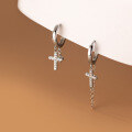 wholesale S925 silver summer short cross chain ear clips Korean version women's diamond studded earrings G9657-0-3