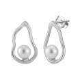 wholesale S925 Sterling Silver Irregular Geometry Pearl Earrings, Wholesale of Minimalist Niche Design Earrings-0-4