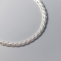 wholesale S925 Sterling Silver Woven Ripple Bracelet, Ins Style Minimalist Design, Elegant Women's Accessory S6318-0-3