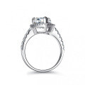 Sterling Silver Moissanite Ring Women's Luxury Pave Pear Shape 4 Carat-0-3