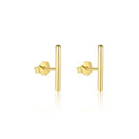wholesale S925 Sterling Silver Minimalist Geometric Rose Earring Set for Women-E4689-Gold/Pair 12mm 925 Silver