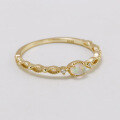 wholesale S925 gold-plated silver Japanese-style 24 autumn new small luxury opal holographic hollow lace ring-0-3